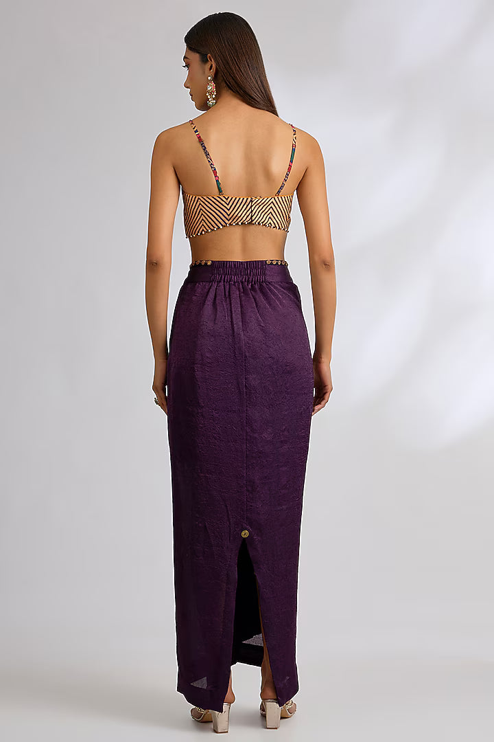 Purple Sheer Silk Jacket Set
